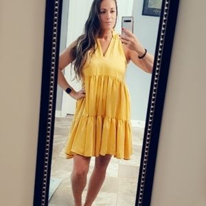 Glam- gold tiered dress